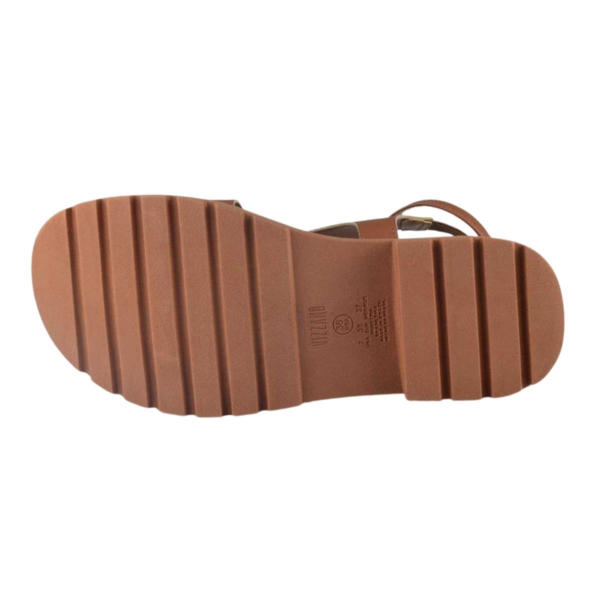 Sandália Plataforma Tratorada Feminino Vizzano 6499.122 Marrom Marrom 6