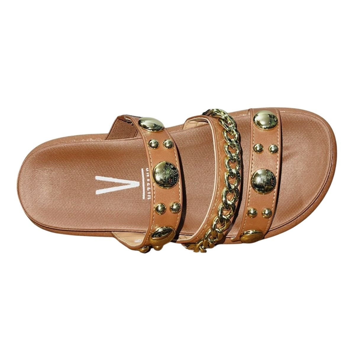 Sandália Slide Flatform Tratorada com Aplique Feminino Vizzano 6510.102 Marrom Marrom 3