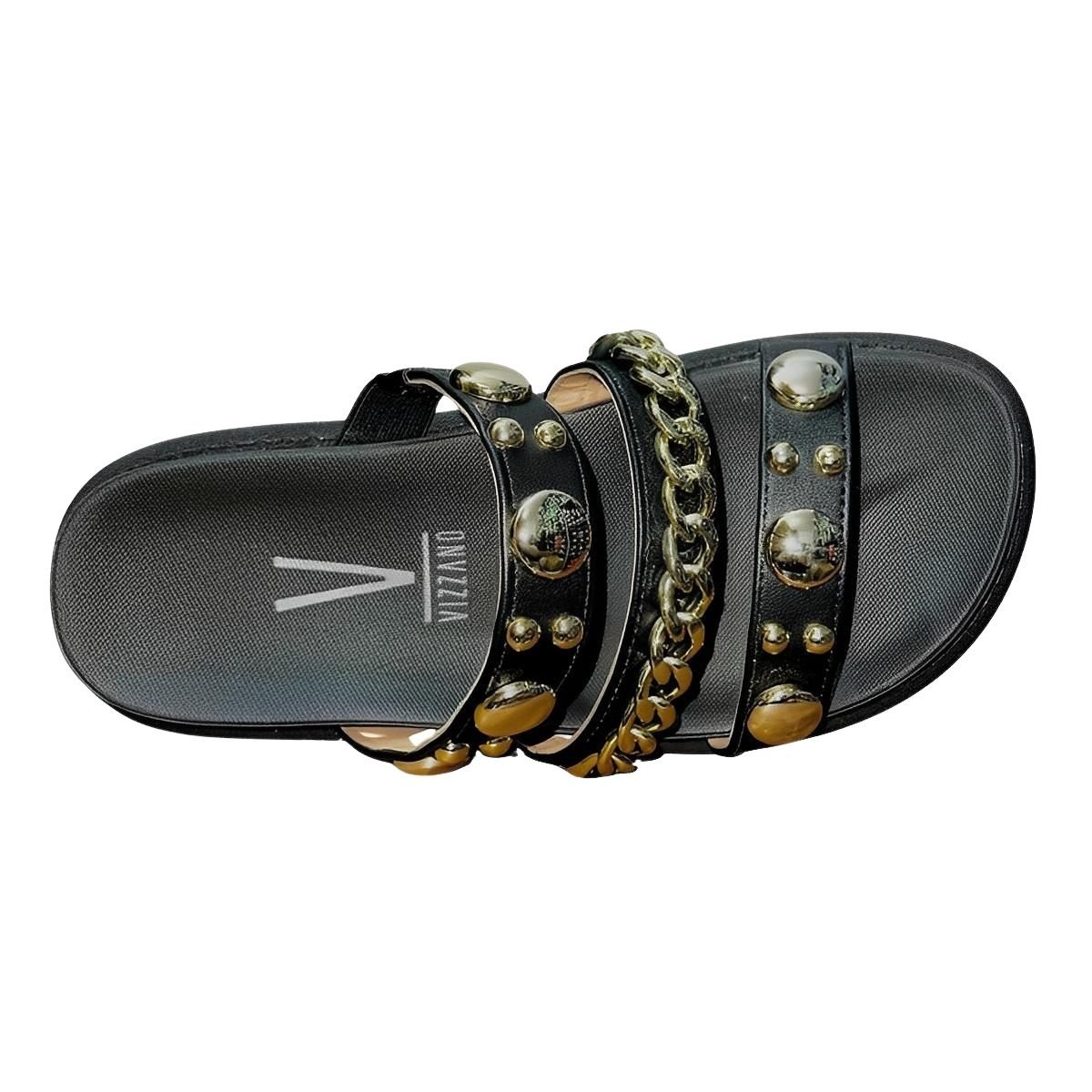 Sandália Slide Flatform Tratorada com Aplique Feminino Vizzano 6510.102 Preto Preto 3