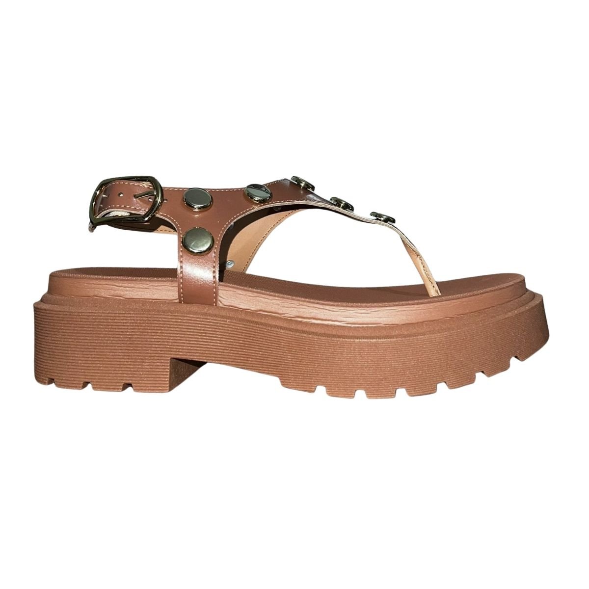 Sandália Plataforma Tratorada Aplique Feminino Vizzano 6499.134 Marrom