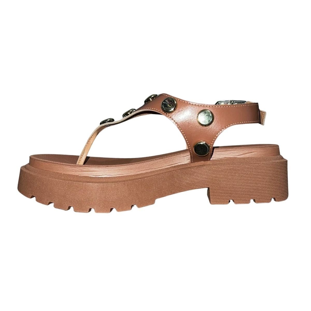 Sandália Plataforma Tratorada Aplique Feminino Vizzano 6499.134 Marrom Marrom 4