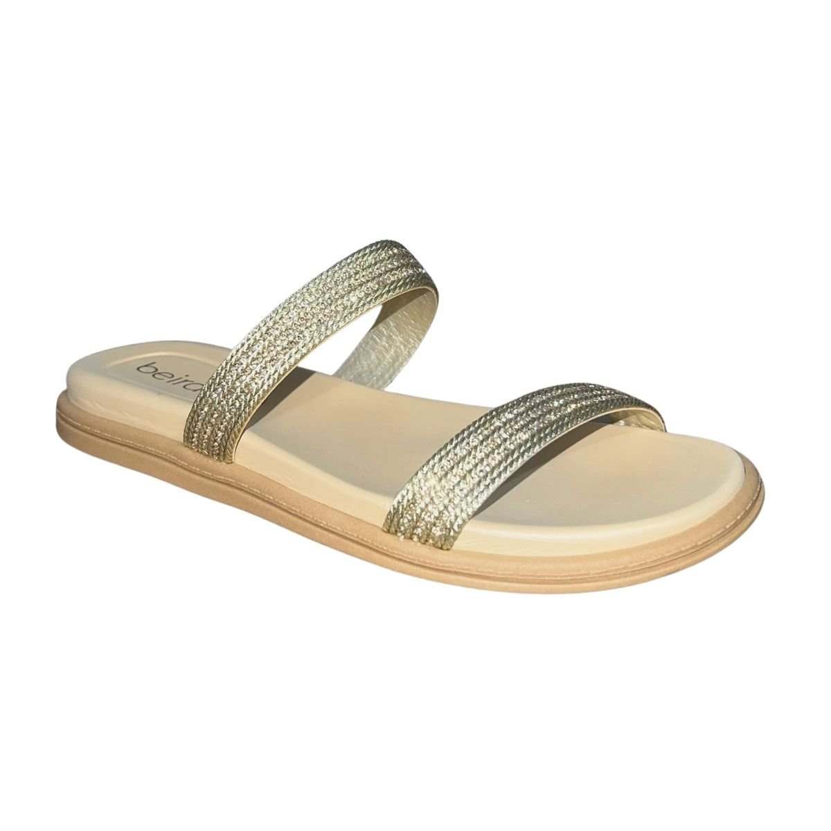 Sandália Rasteira Slide Feminino Beira Rio 8488.122 Bege Bege 2