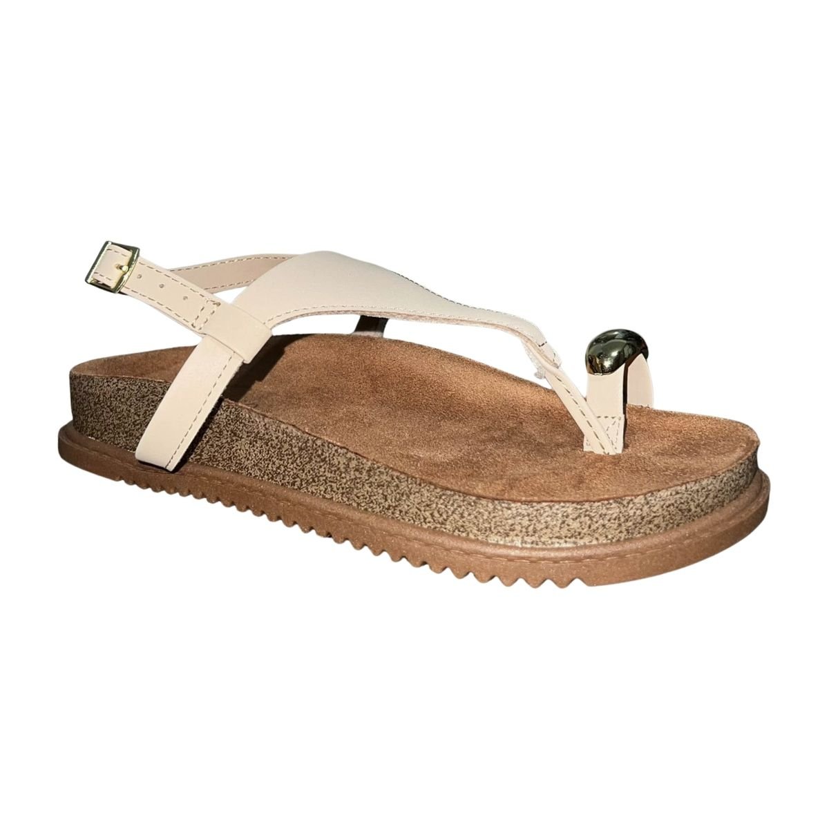 Sandália Anatômica de Dedo Feminino Beira Rio 8524.109 Bege Bege 2