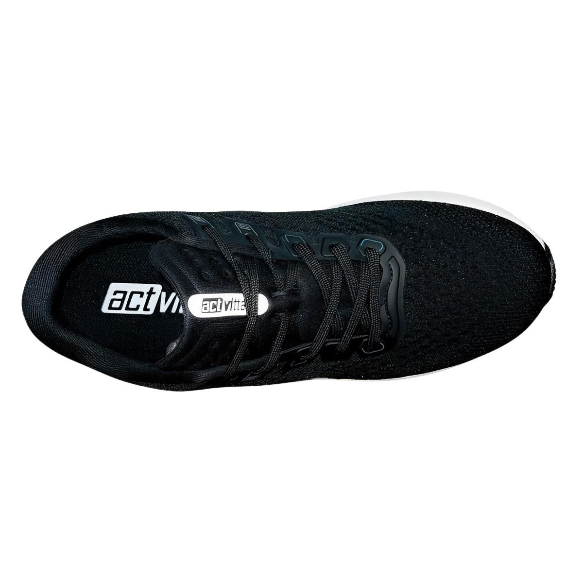 Tênis Esportivo Casual Masculino Actvitta 4931.100 Preto Branco Preto 4