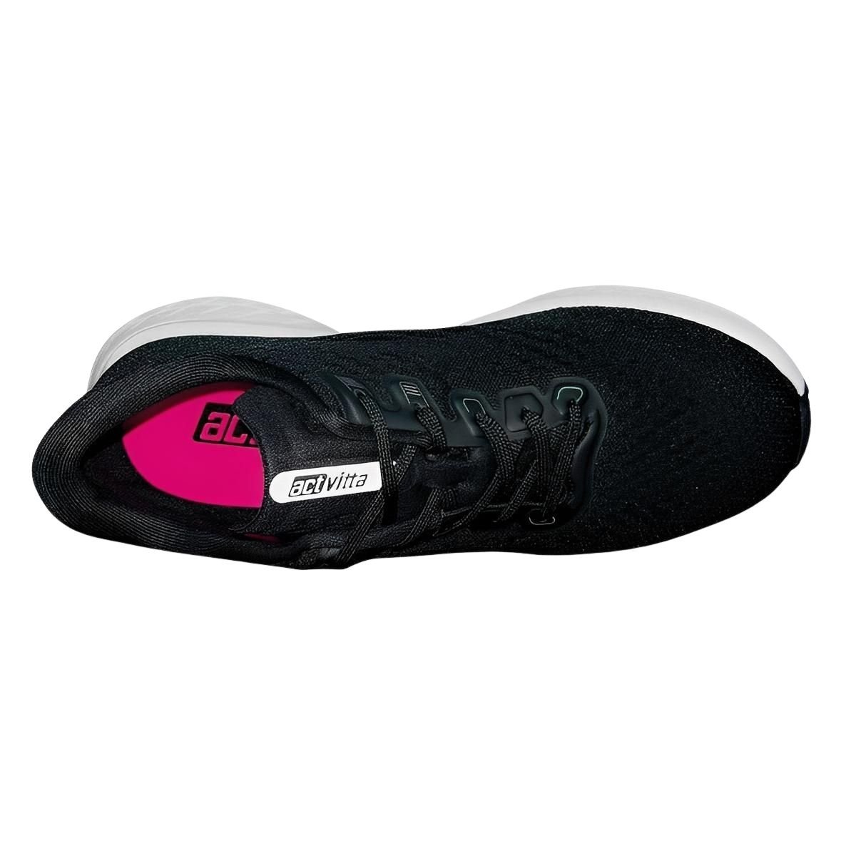 Tênis Esportivo Casual Feminino Actvitta 4841.100 Preto Branco Preto 4