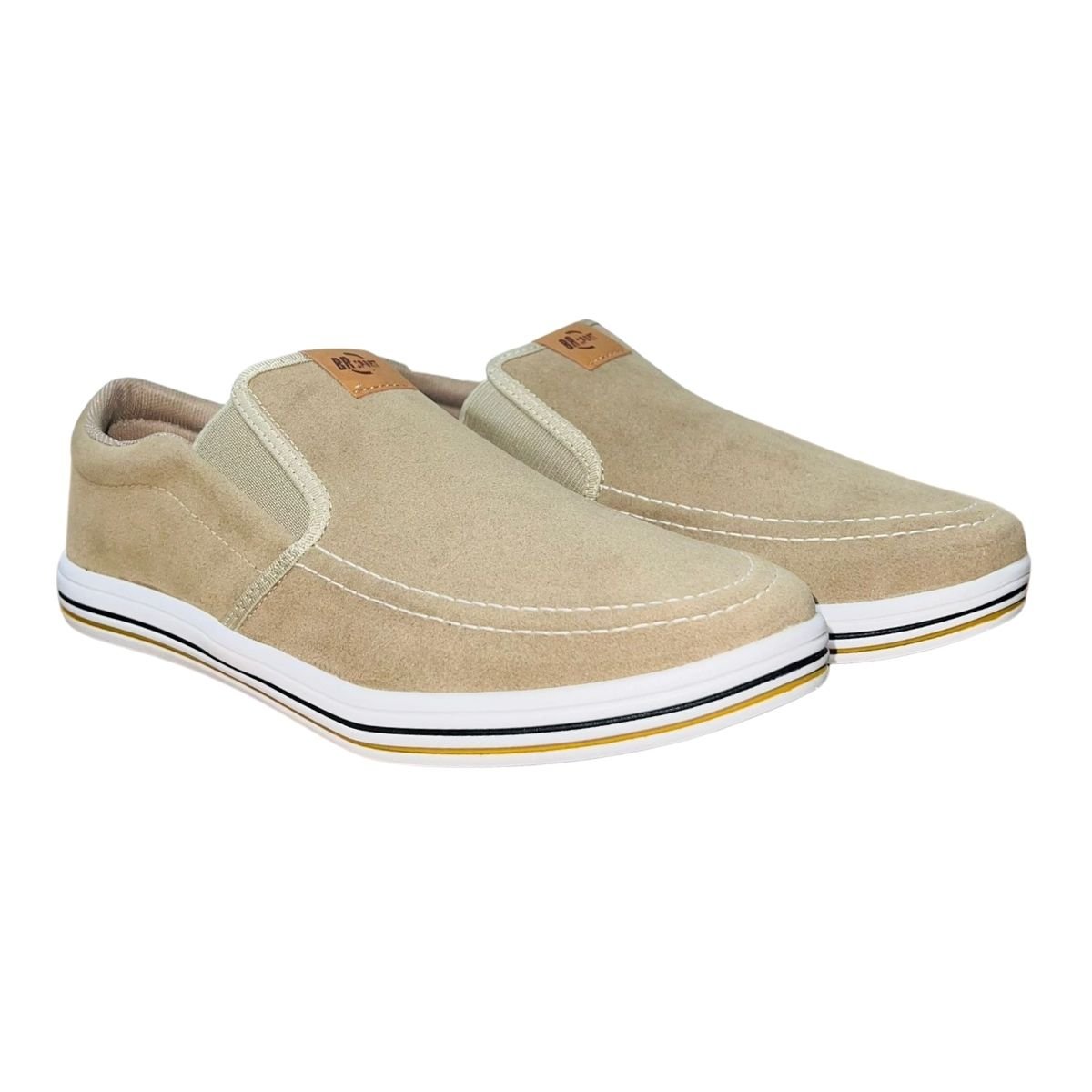 Sapatênis Slip On Casual de Camurça Masculino BR Sport 2273.200 Bege Bege 2