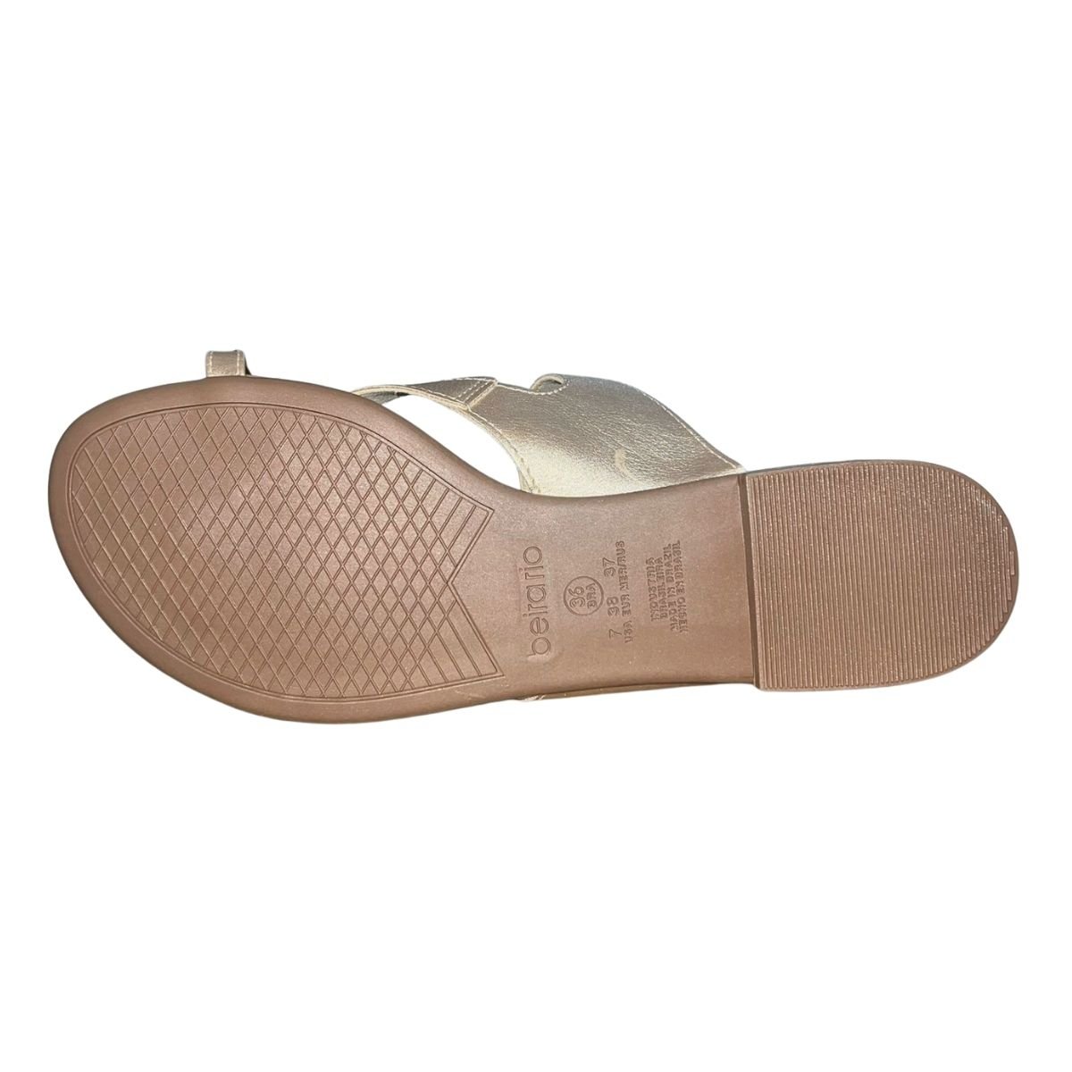 Sandália Rasteira Slide de Dedo Feminino Beira Rio 8263.986 Dourado Dourado 6