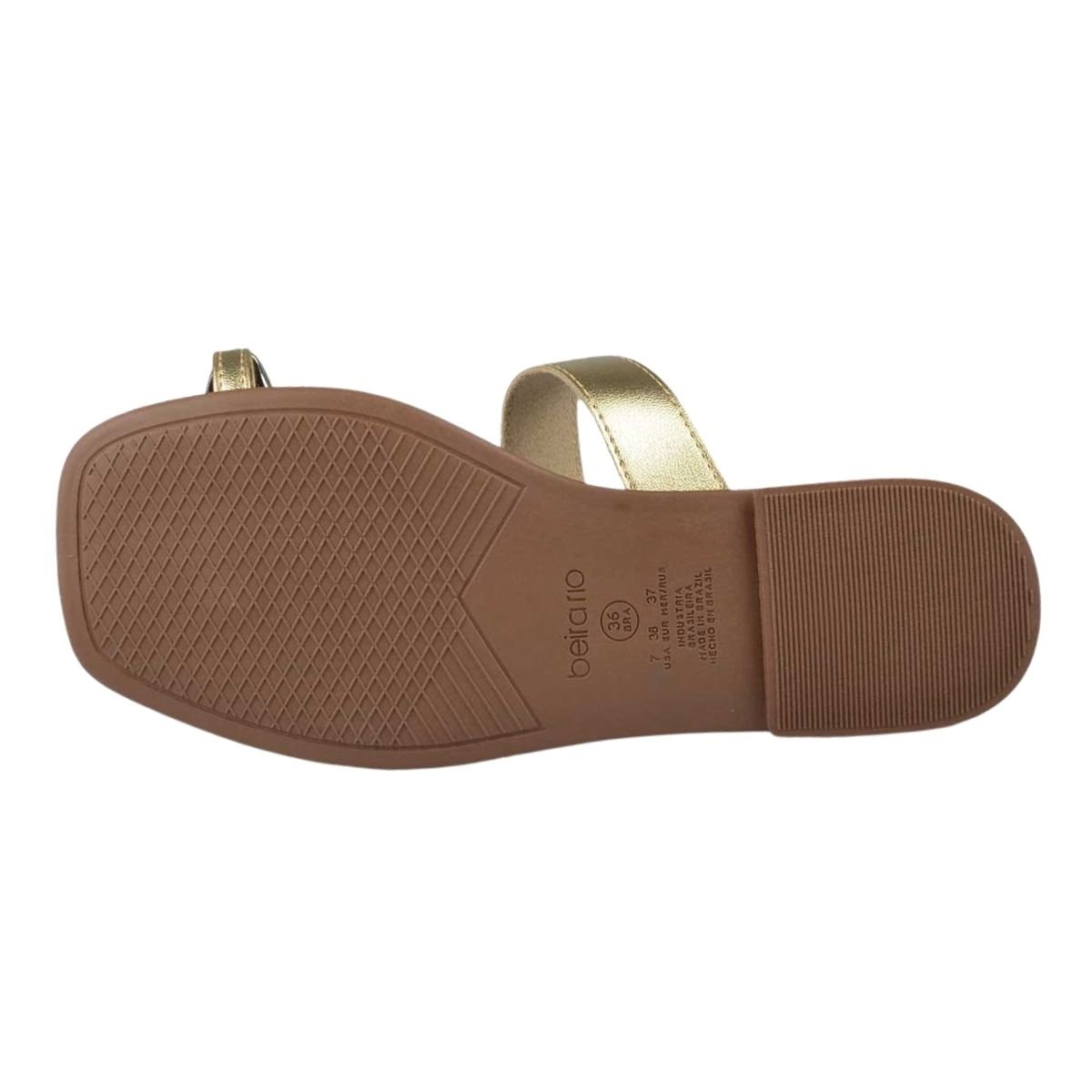 Sandália Rasteira Slide de Dedo Feminino Beira Rio 8506.209 Dourado Dourado 6