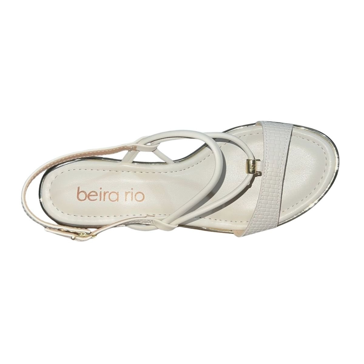 Sandália de Salto Bloco Feminino Beira Rio 8379.263 Branco Branco 3
