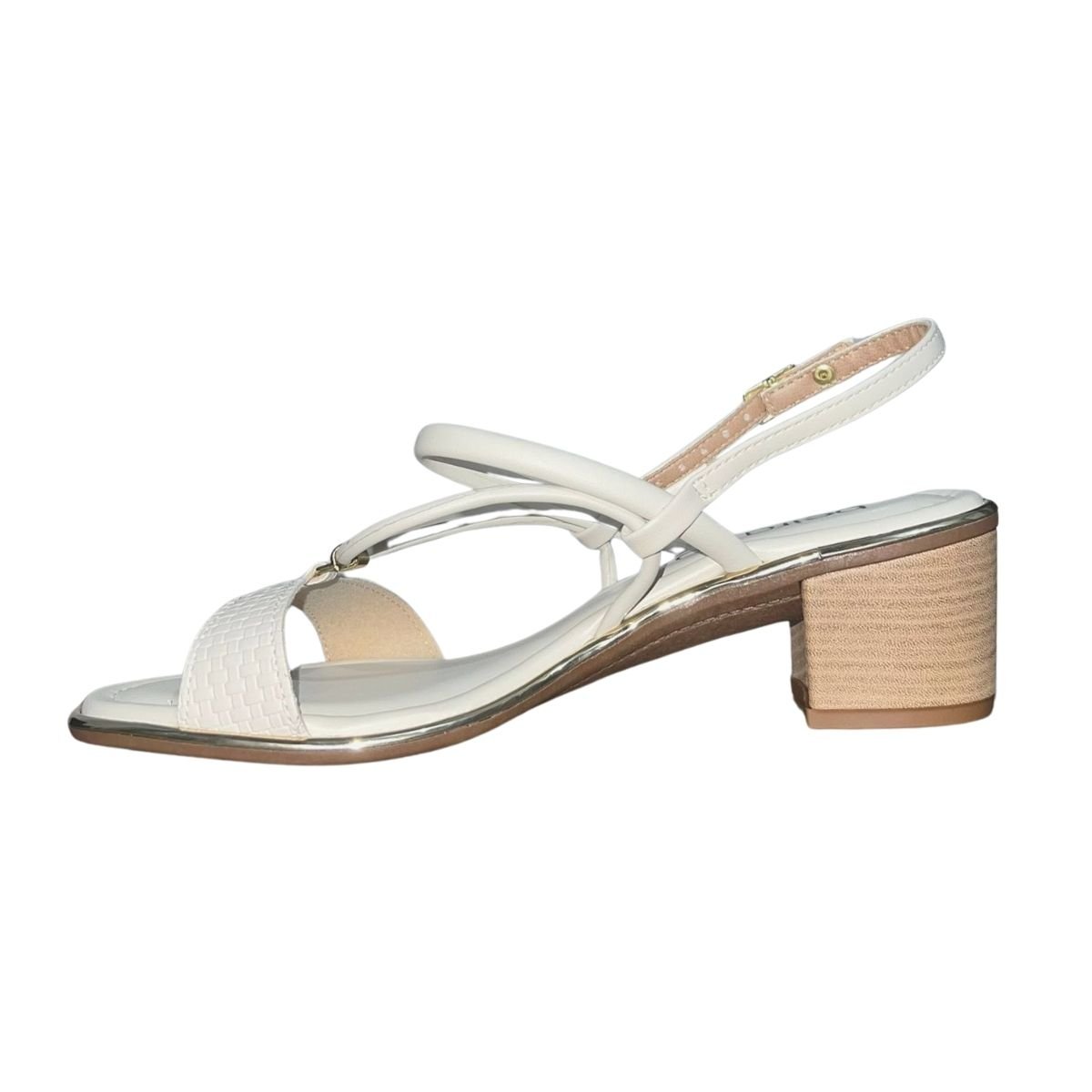 Sandália de Salto Bloco Feminino Beira Rio 8379.263 Branco Branco 4