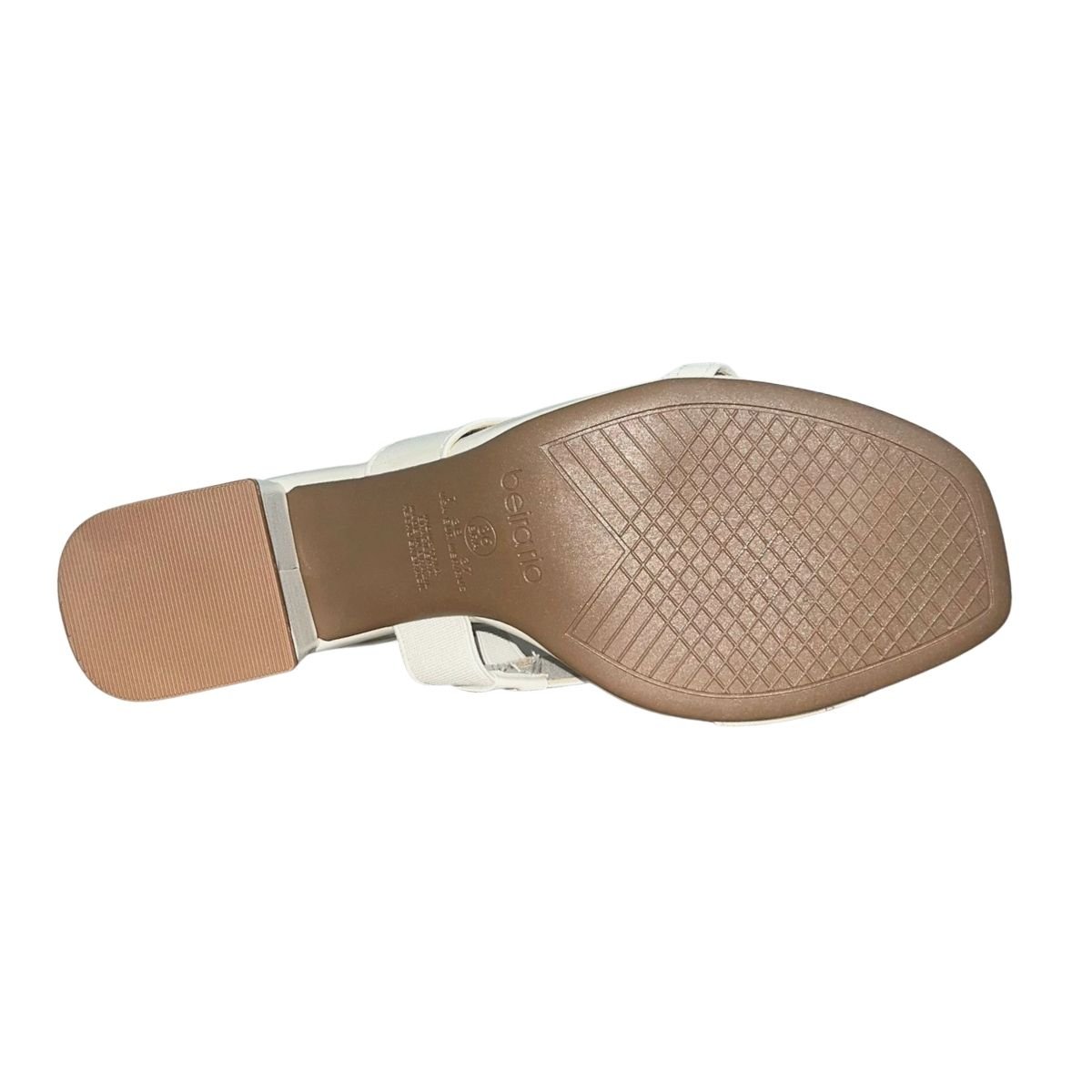 Sandália Slingback de Salto Bloco Feminino Beira Rio 8436.243 Off White Branco 6