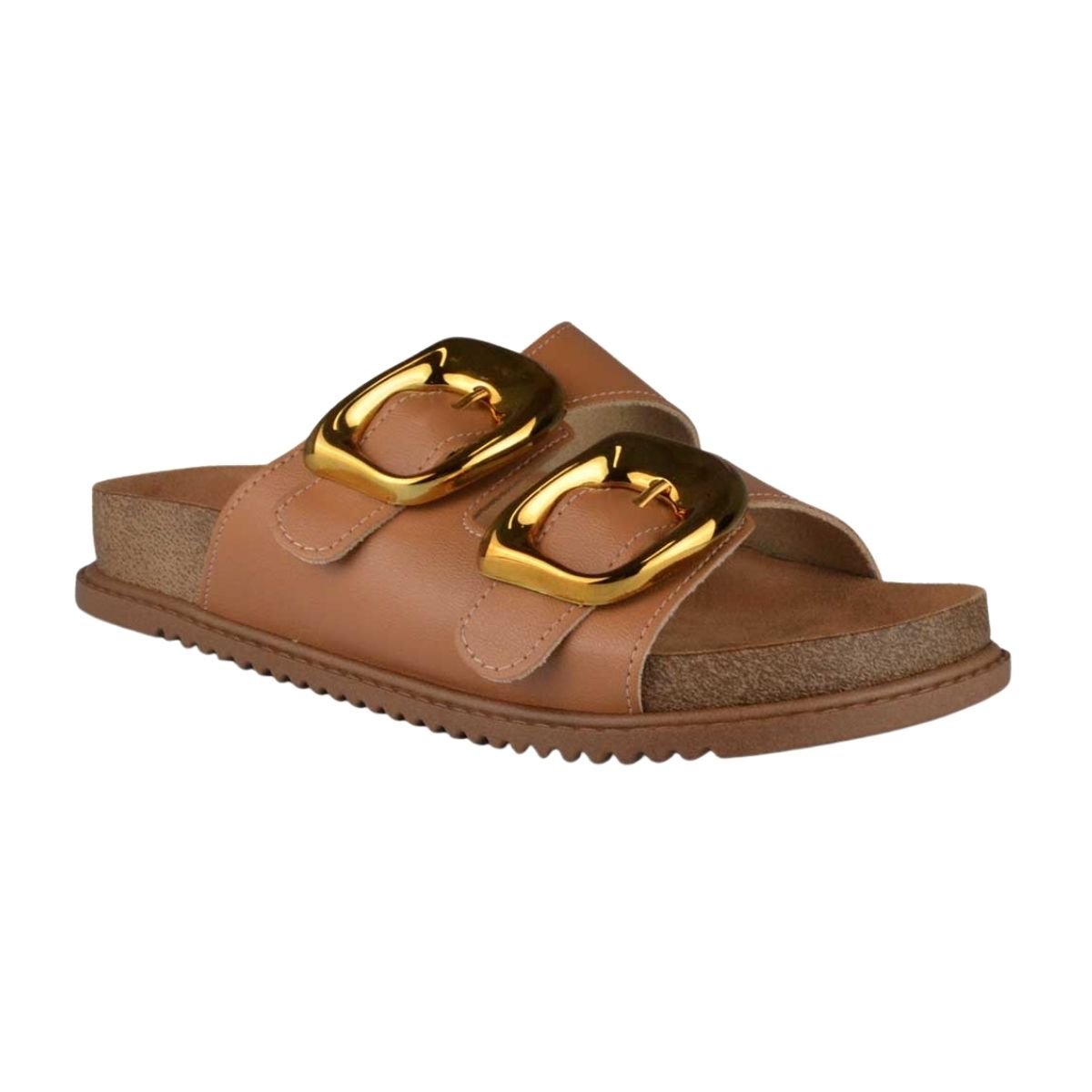 Tamanco Anatômico Duas Fivelas Feminino Beira Rio 8523.116 Marrom Marrom 2