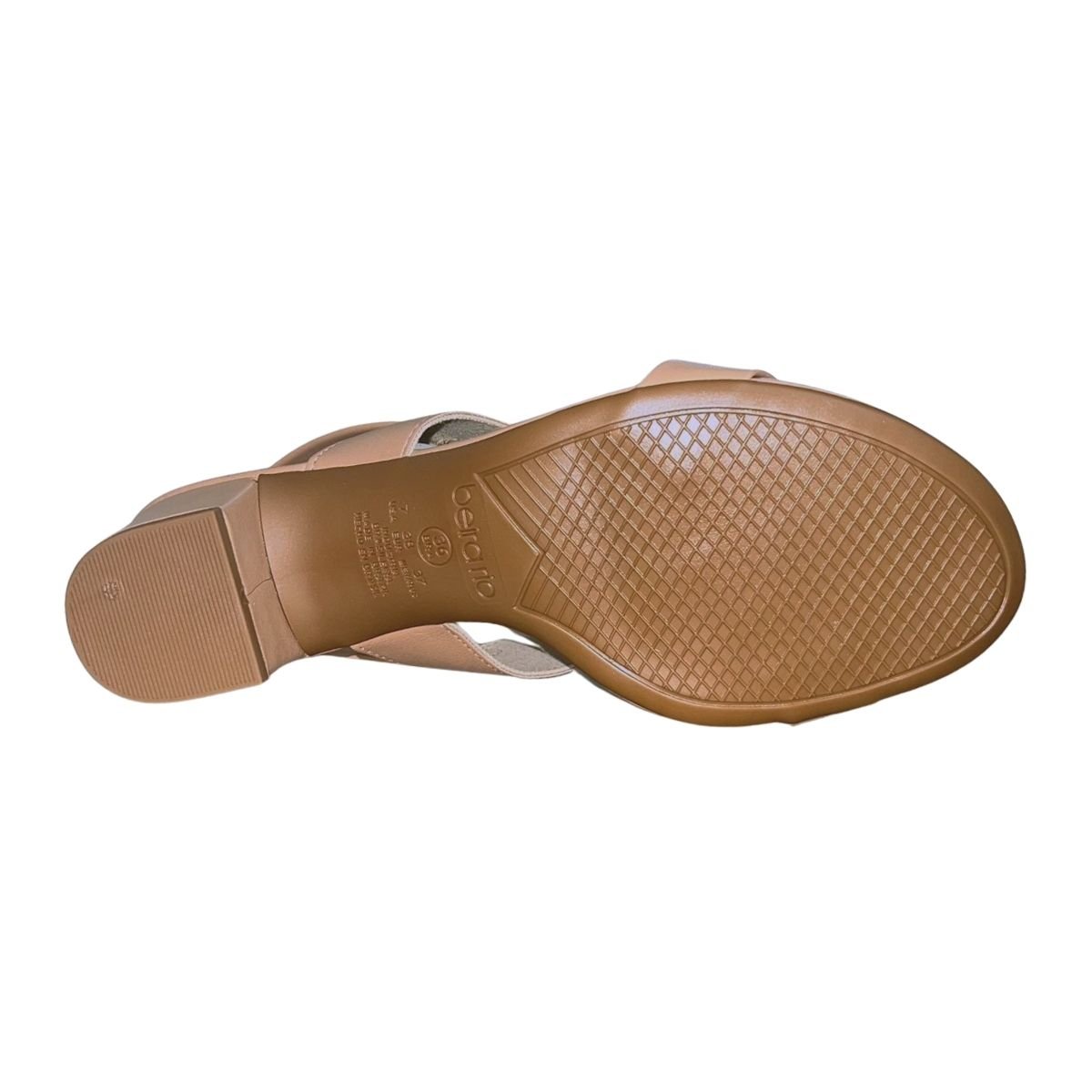Sandália Slingback de Salto Bloco Feminino Beira Rio 8246.1211 Nude Bege 5