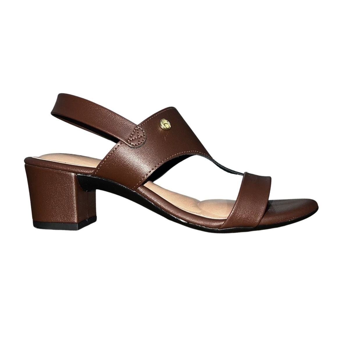 Sandália Slingback de Salto Bloco Feminino Beira Rio 8246.1211 Marrom