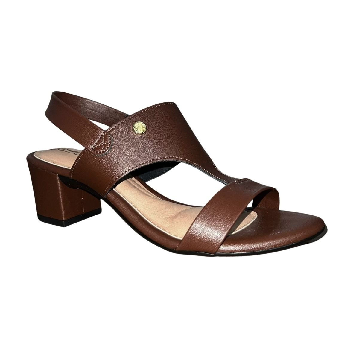 Sandália Slingback de Salto Bloco Feminino Beira Rio 8246.1211 Marrom Marrom 2