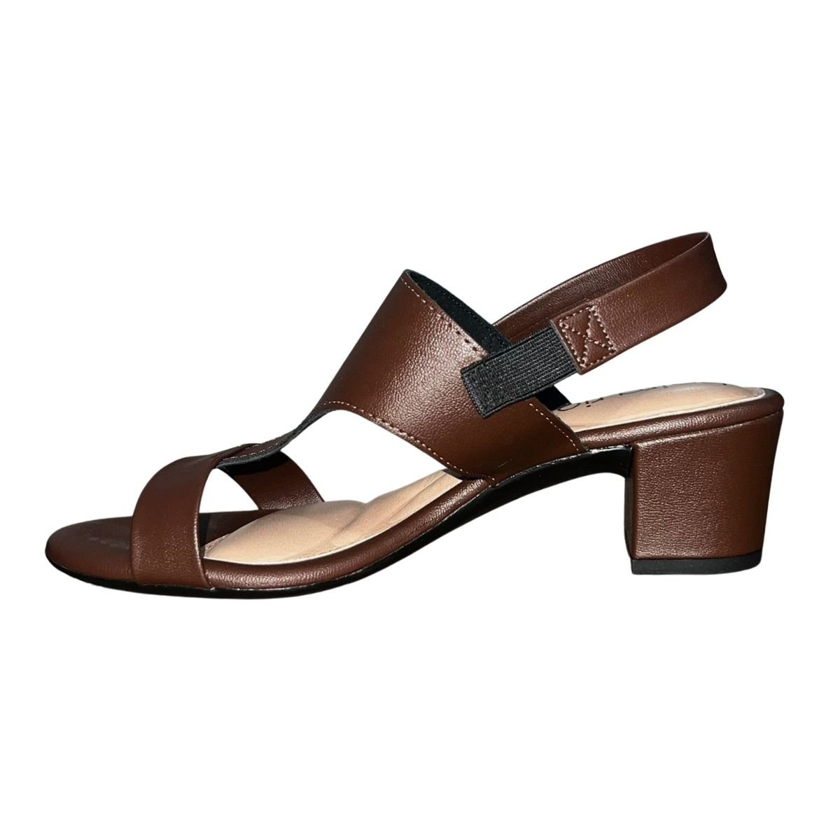 Sandália Slingback de Salto Bloco Feminino Beira Rio 8246.1211 Marrom Marrom 4
