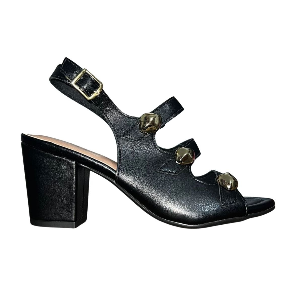 Sandália de Salto Bloco Aplique Feminino Beira Rio 8280.695 Preto