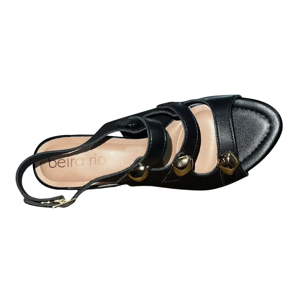 Sandália de Salto Bloco Aplique Feminino Beira Rio 8280.695 Preto Preto 3