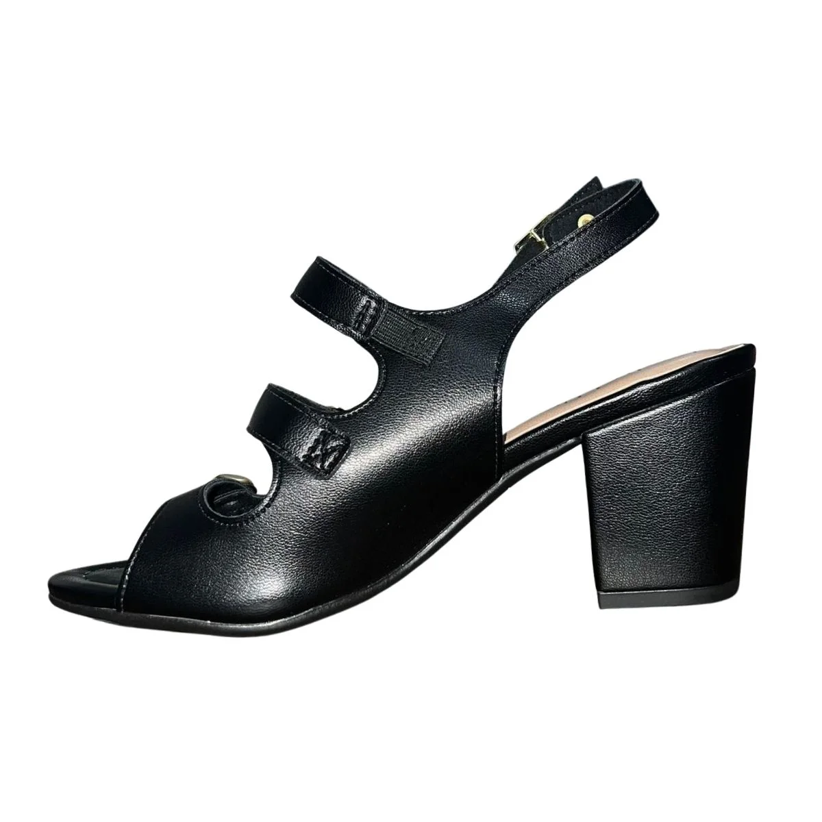 Sandália de Salto Bloco Aplique Feminino Beira Rio 8280.695 Preto Preto 4