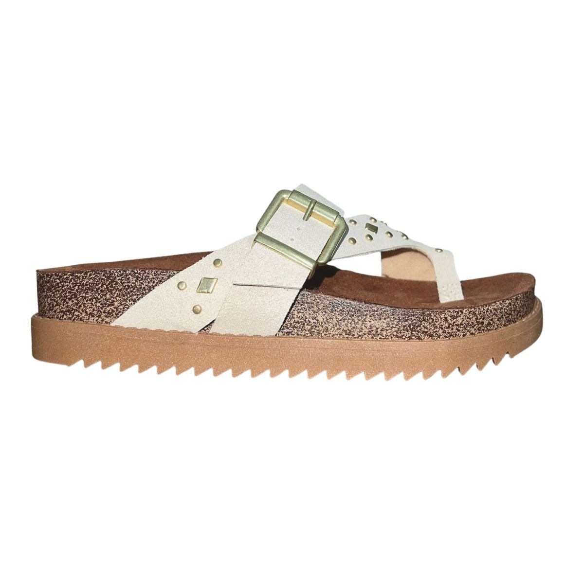 Tamanco Plataforma Anatômico de Dedo Feminino Moleca 5500.120 Off White