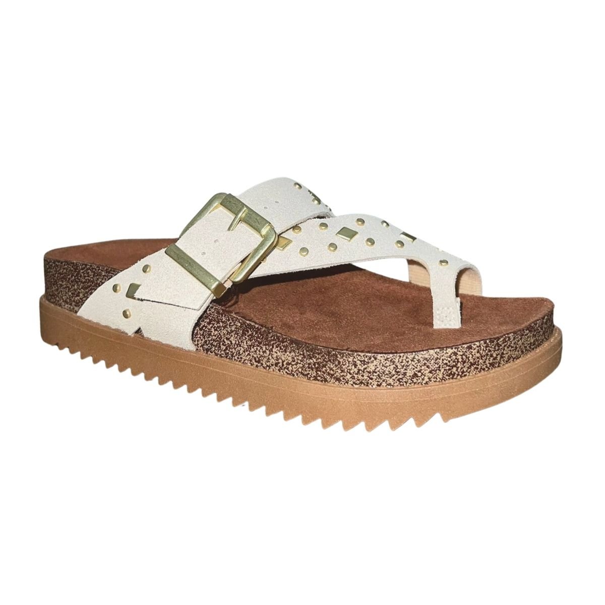 Tamanco Plataforma Anatômico de Dedo Feminino Moleca 5500.120 Off White Branco 2