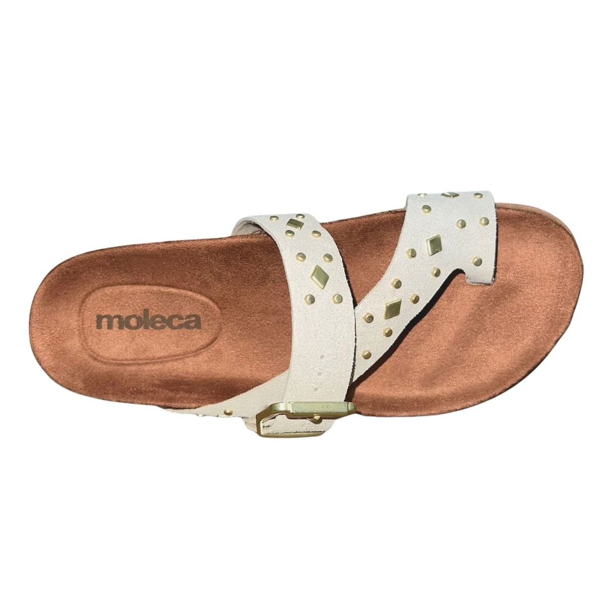 Tamanco Plataforma Anatômico de Dedo Feminino Moleca 5500.120 Off White Branco 3