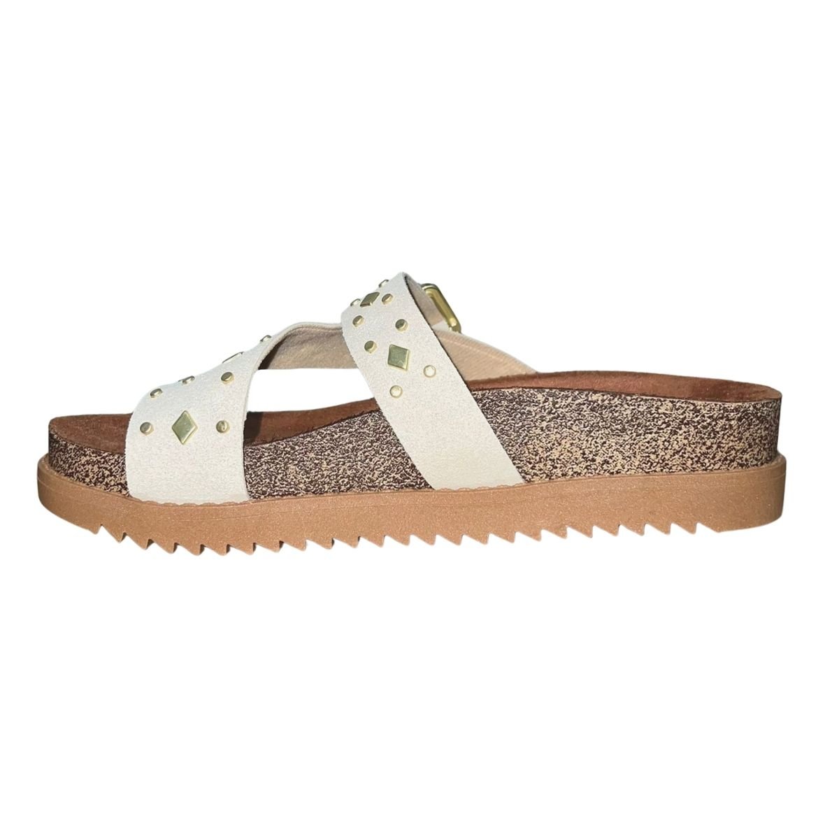 Tamanco Plataforma Anatômico de Dedo Feminino Moleca 5500.120 Off White Branco 4