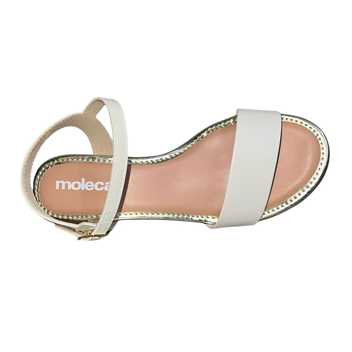 Sandália Anabela Feminino Moleca 5512.308 Off White Branco 4