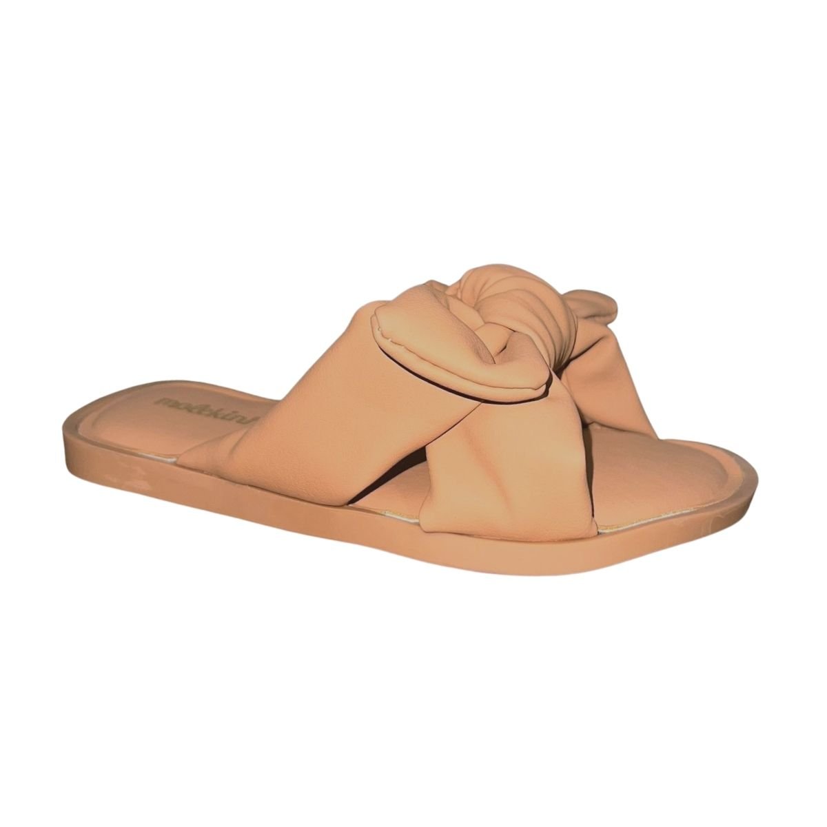 Tamanco Rasteiro Slide com Nó Infantil Menina Molekinha 2372.102 Nude Bege 3