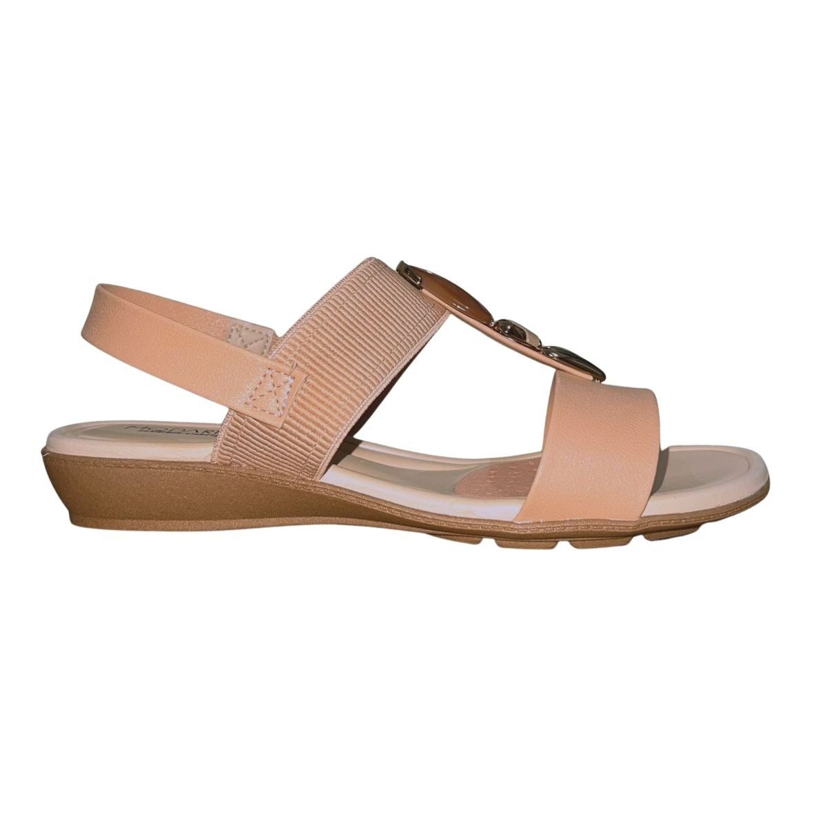 Sandália Anabela Baixa com Elástico Aplique Feminino Modare 7127.260 Nude