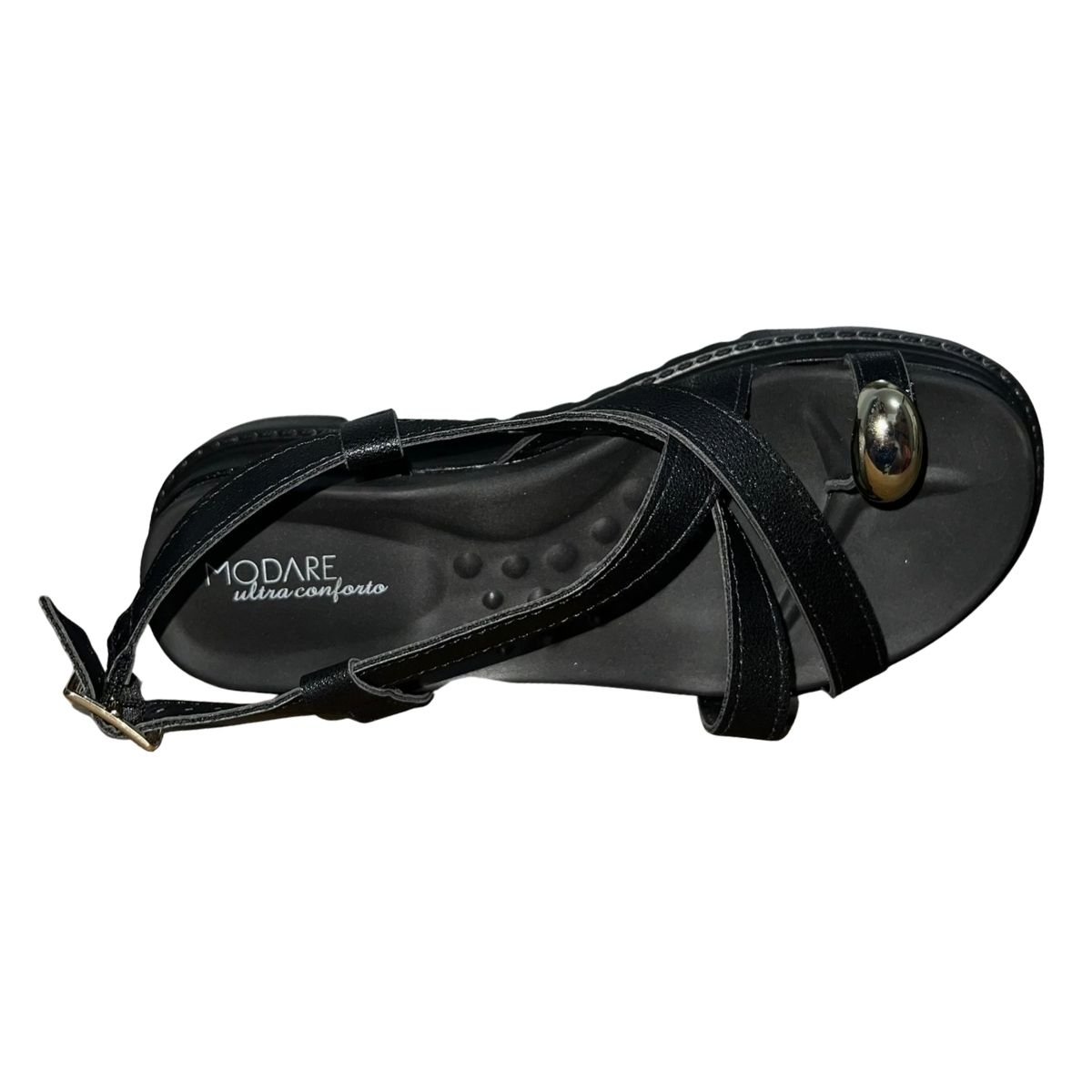 Sandália Plataforma com Tiras Cruzadas Feminino Modare 7200.107 Preto Preto 3