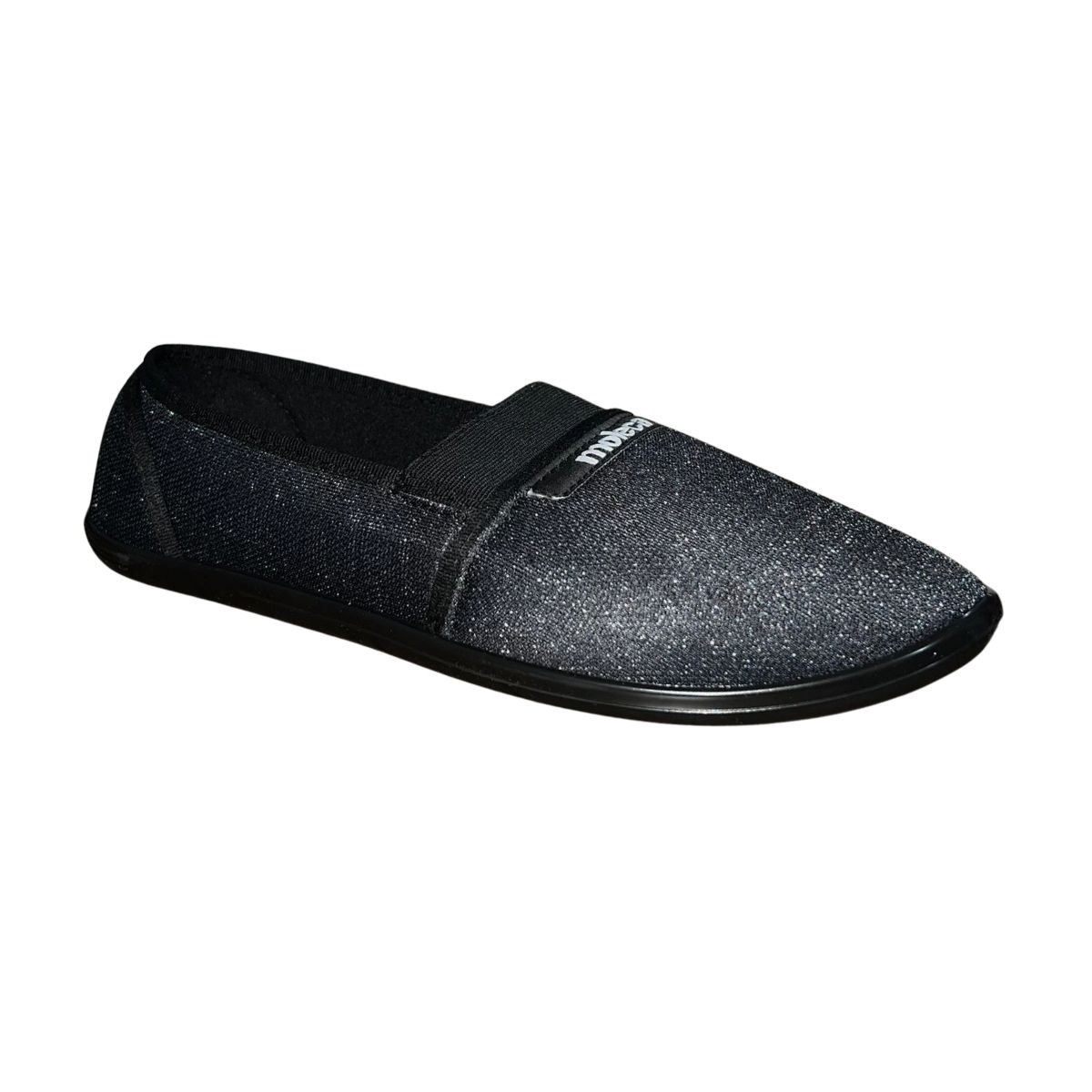 Sapatilha Casual de Malha com Brilho Feminino Moleca 520.59 Preto Preto 2