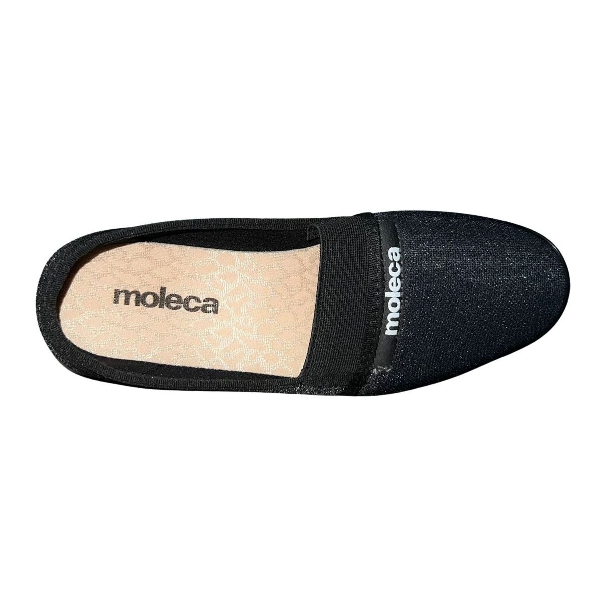 Sapatilha Casual de Malha com Brilho Feminino Moleca 520.59 Preto Preto 3