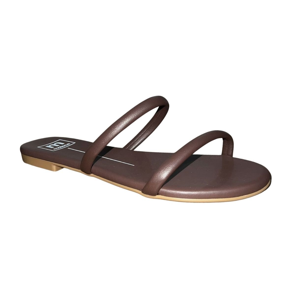 Sandália Rasteira Slide Duas Tiras Feminino Moleca 5557.100 Marrom Marrom 3