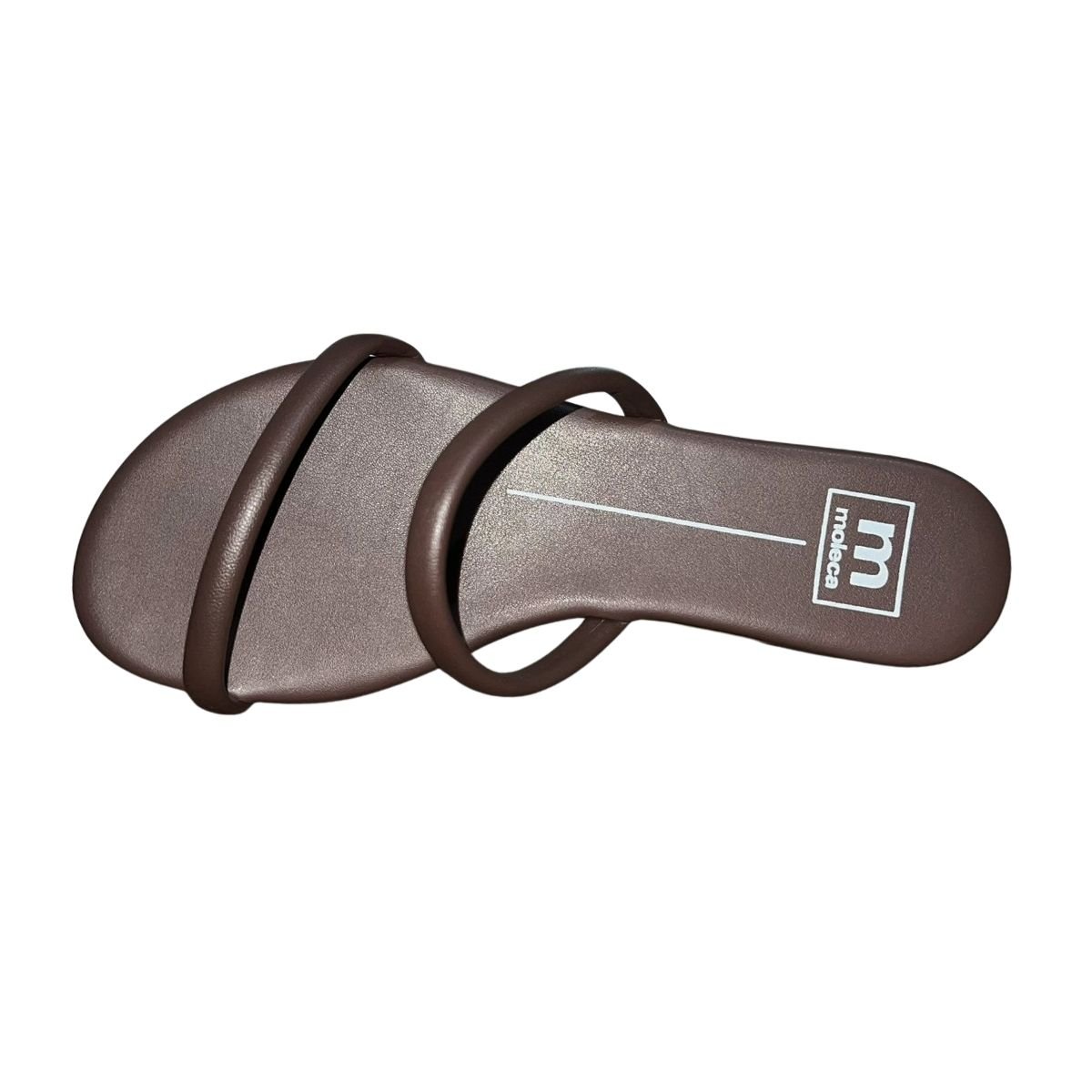 Sandália Rasteira Slide Duas Tiras Feminino Moleca 5557.100 Marrom Marrom 4