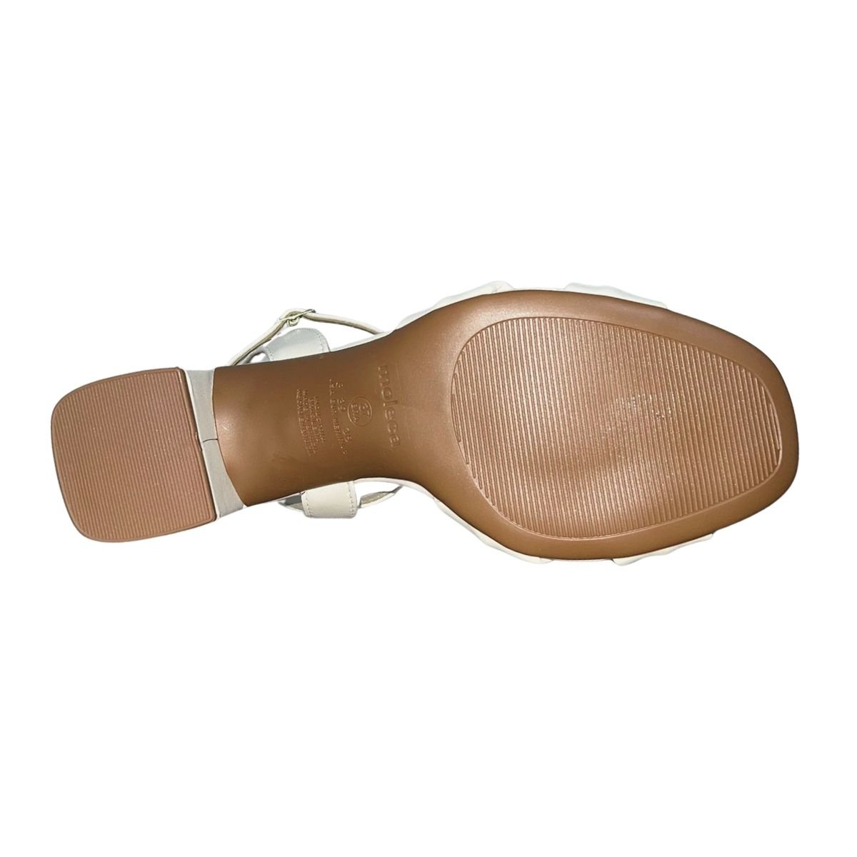 Sandália de Salto Bloco com Nó Feminino Moleca 5496.122 Off White Branco 6