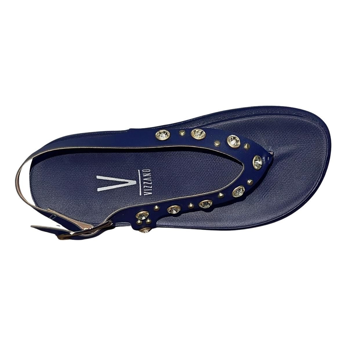 Sandália Plataforma Baixa com Pedrarias Feminino Vizzano 6510.125 Marinho Azul Marinho 3