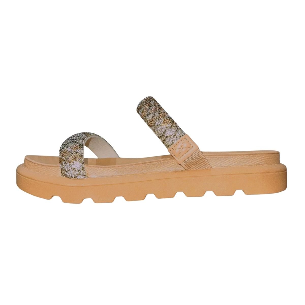 Sandália Slide Flatform Tratorada Feminino Vizzano 6459.110 Nude Bege 5