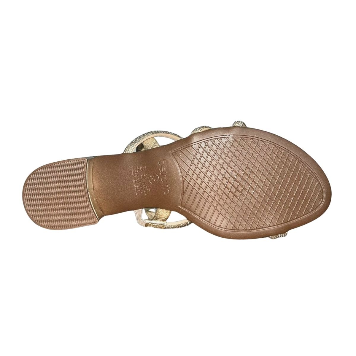 Sandália de Salto Bloco com Pedrarias Feminino Beira Rio 8345.647 Dourado Dourado 5