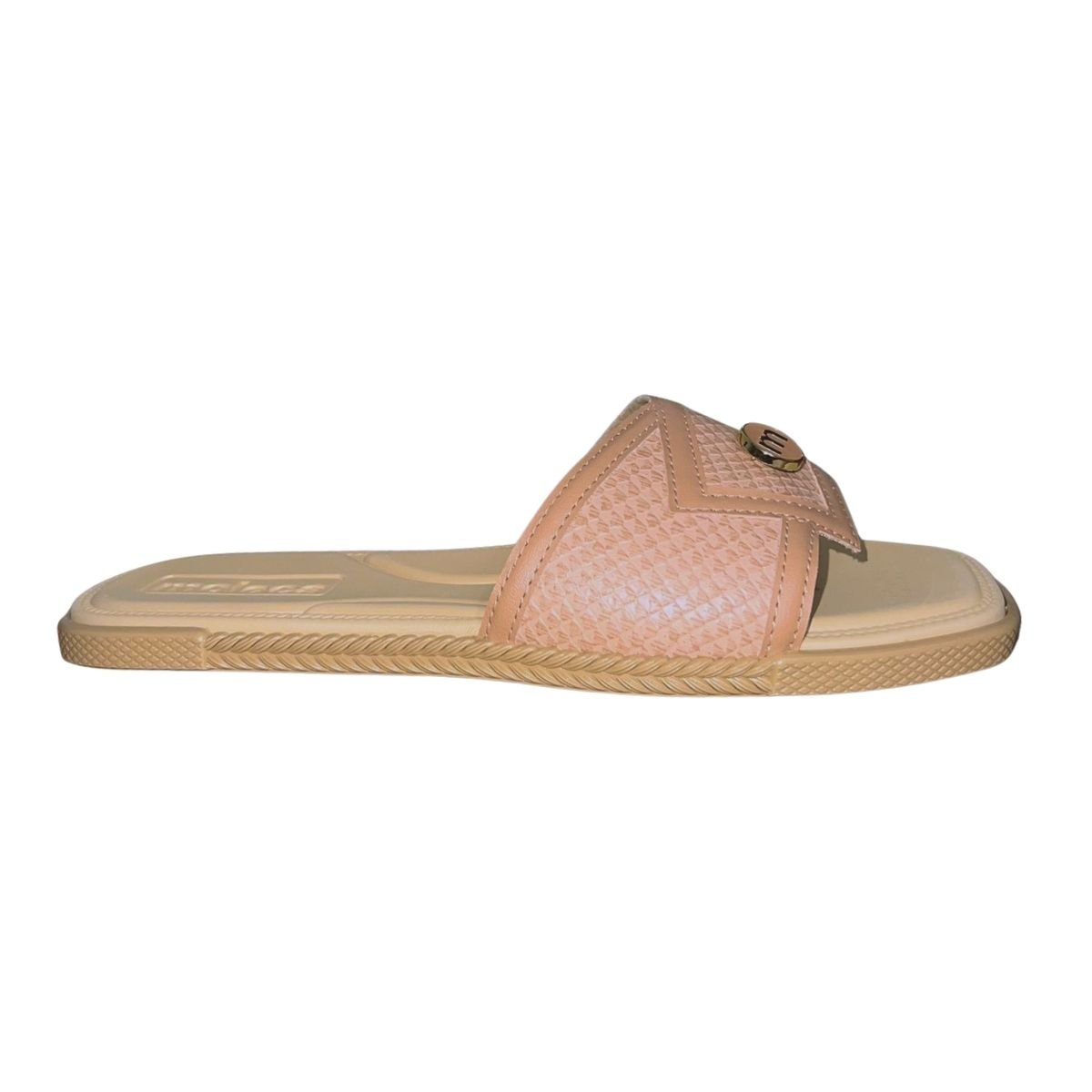 Chinelo Rasteiro Slide Feminino Moleca 5494.222 Nude Rosa 2