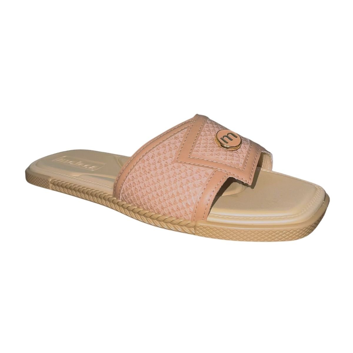 Chinelo Rasteiro Slide Feminino Moleca 5494.222 Nude Rosa 3