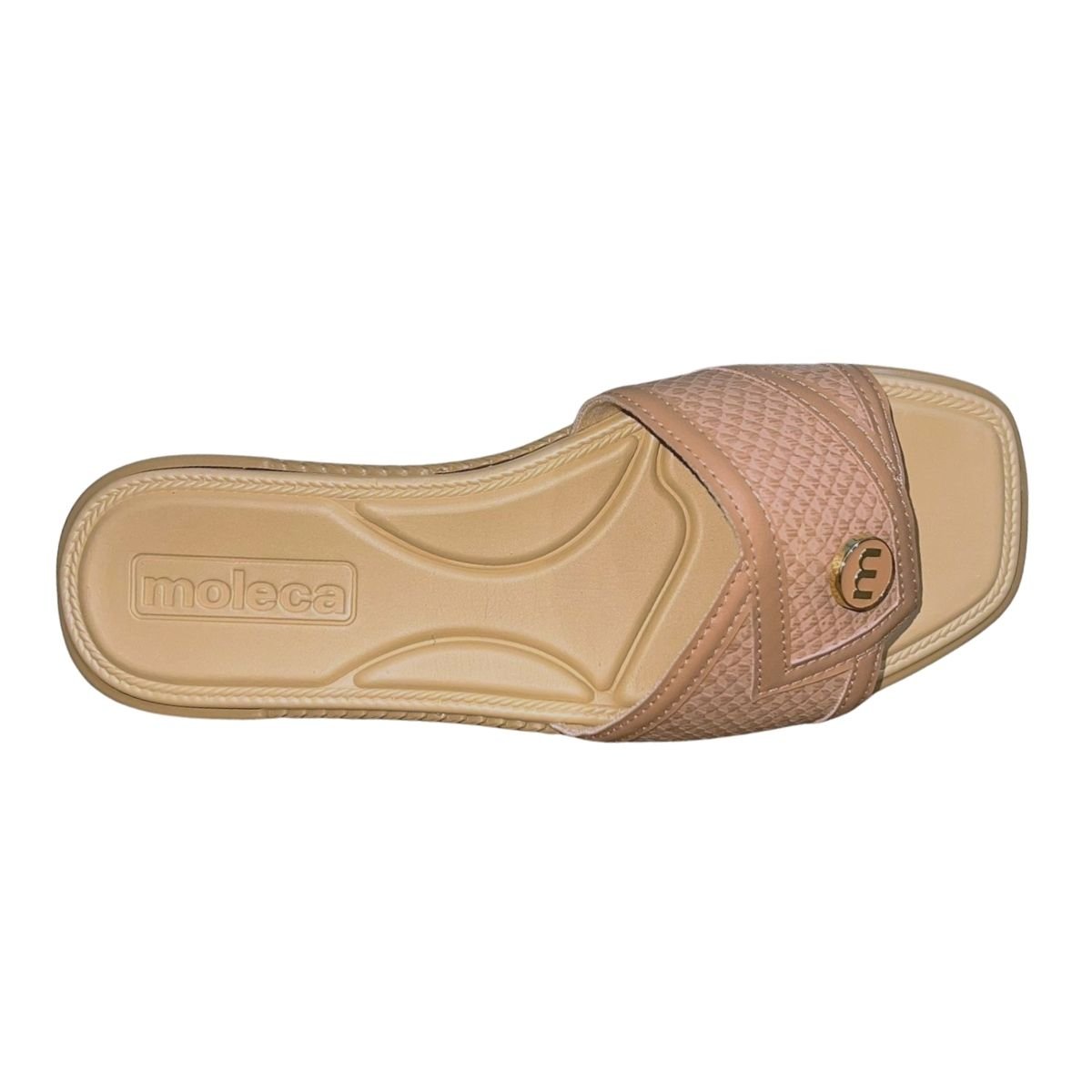 Chinelo Rasteiro Slide Feminino Moleca 5494.222 Nude Rosa 4