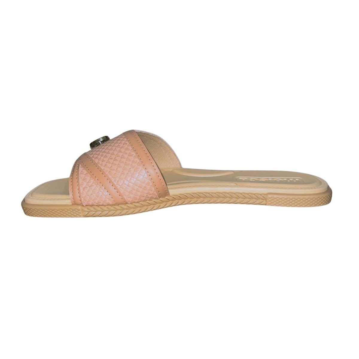 Chinelo Rasteiro Slide Feminino Moleca 5494.222 Nude Rosa 5