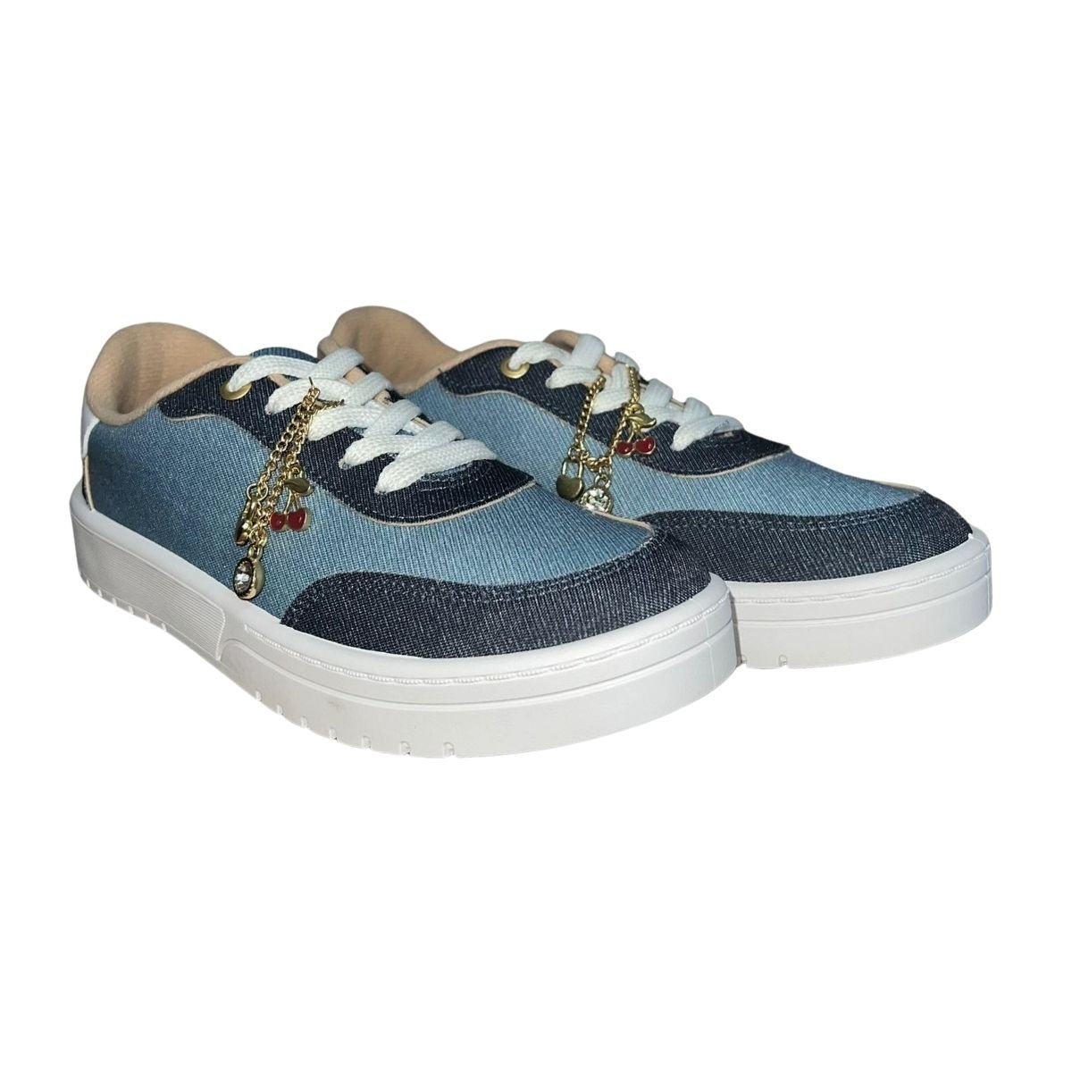 Tênis Casual Pingente Decorativo Feminino Moleca 5791.120 Azul Azul 2