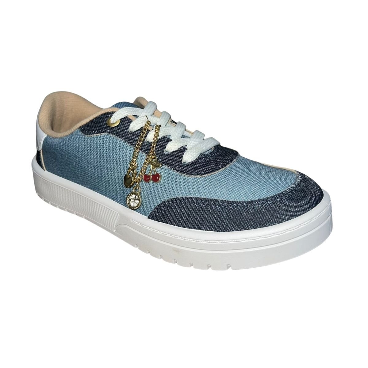 Tênis Casual Pingente Decorativo Feminino Moleca 5791.120 Azul Azul 3