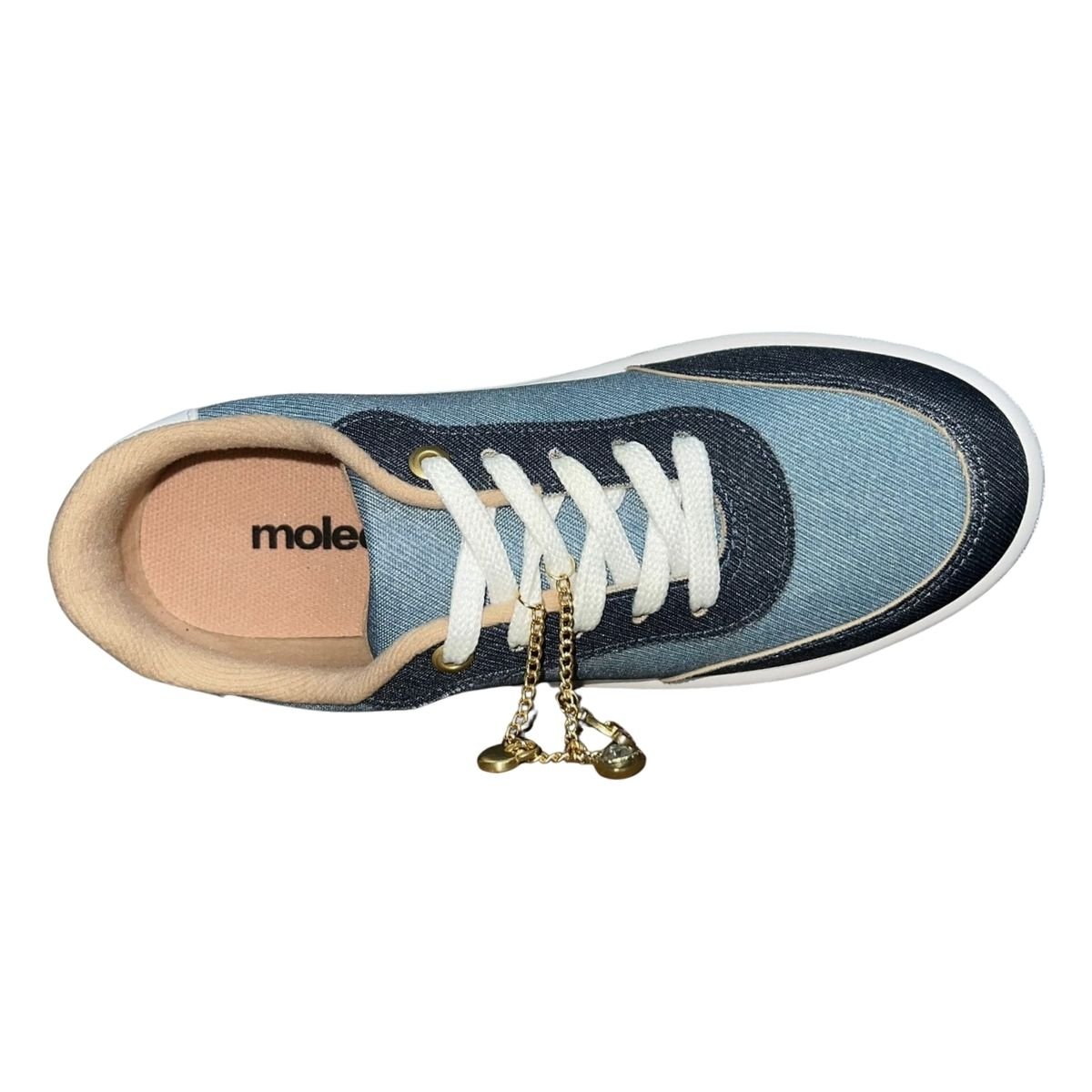 Tênis Casual Pingente Decorativo Feminino Moleca 5791.120 Azul Azul 4