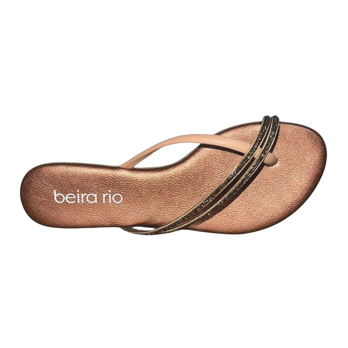 Chinelo de Dedo com Strass Feminino Beira Rio 8384.772 Bronze Bronze 3