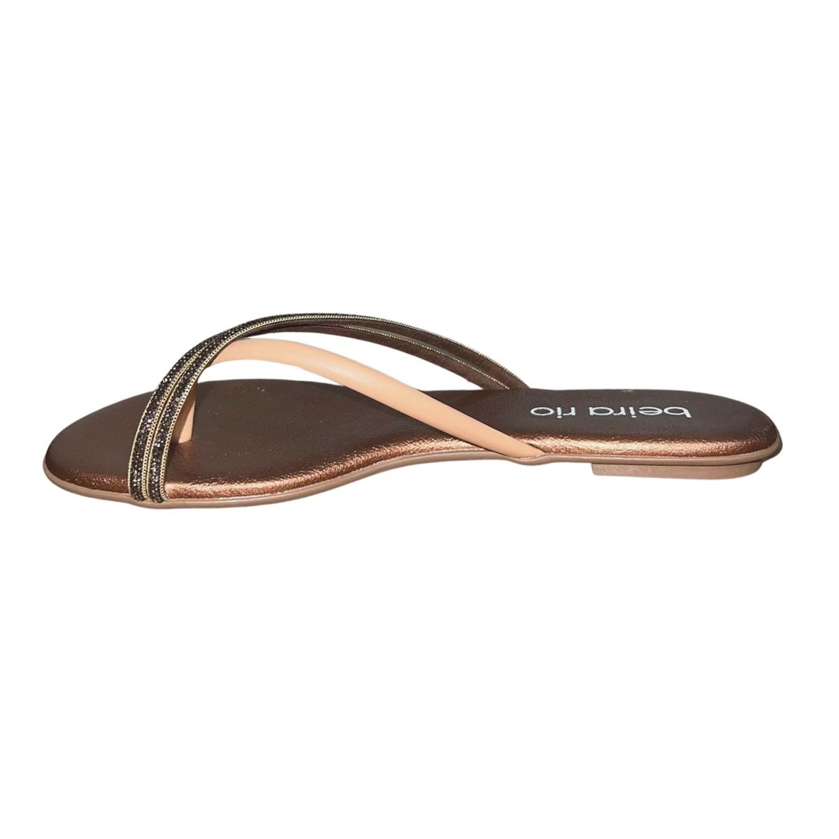 Chinelo de Dedo com Strass Feminino Beira Rio 8384.772 Bronze Bronze 4