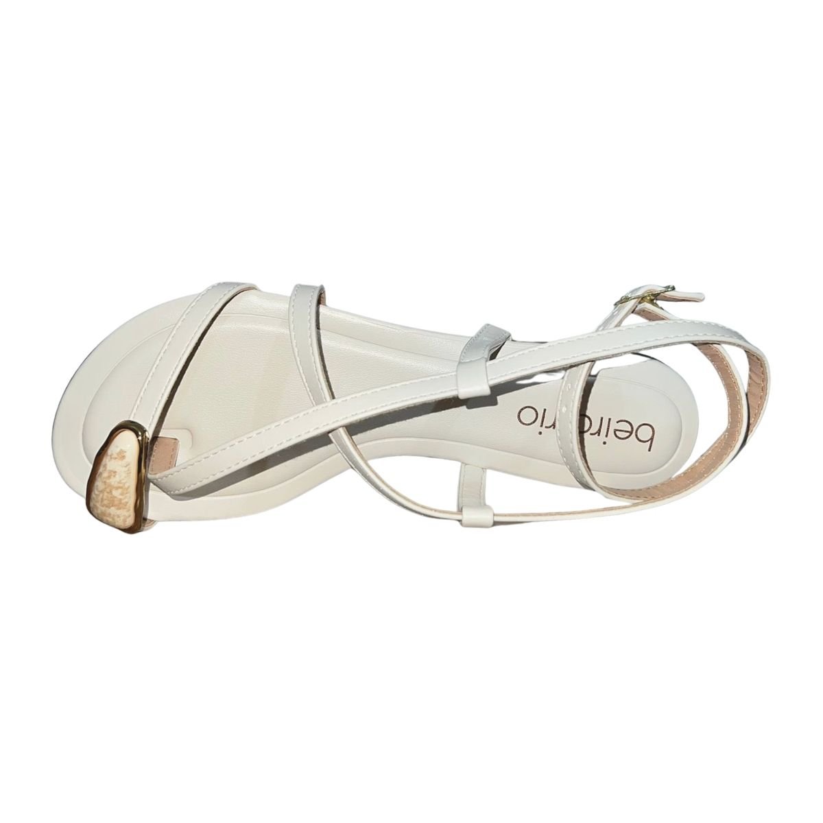 Sandália Rasteira de Dedo Tornozeleira Feminino Beira Rio 8367.875 Off White Branco 4