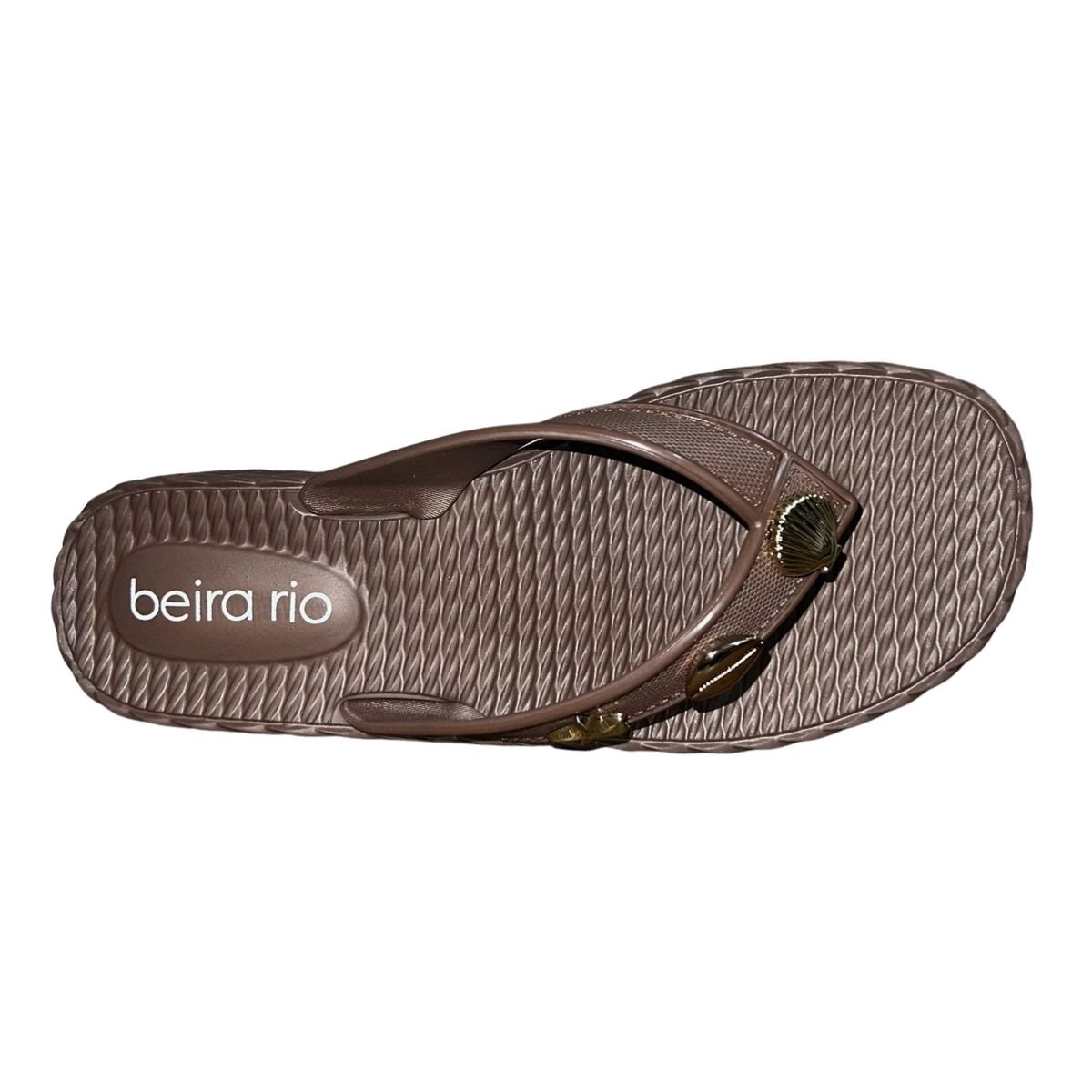 Chinelo de Dedo Plataforma PVC Aplique Feminino Beira Rio 8561.105 Marrom Marrom 3